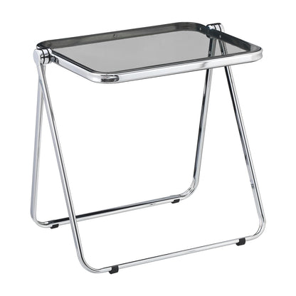 KAIHAOWIN Folding TV Tray Table Clear Acrylic Foldable Table No Assembly Required Tiny Desk for Home Office Side Table Small Computer Desk for Small