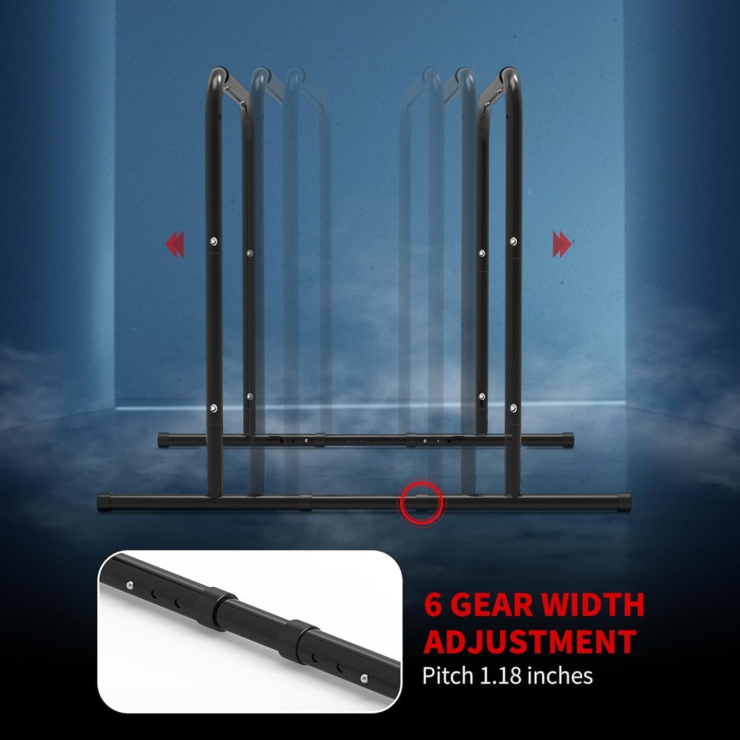 leikefitness Pull Up Dip Station Strength Training Dip Stands Station Tricep Dips Push-Ups For Home Gym (AB1102)