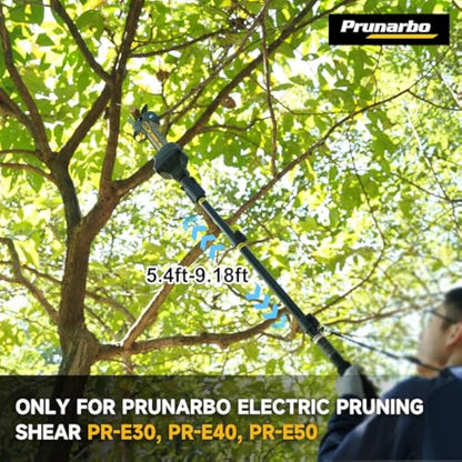 Prunarbo Extension Pole for Cordless Pruner PR-E40 E50 Electric Pruning Shears and PR-E8 Chainsaw, Extendable Aluminum Telescopic Pole with 3 Nodes Adjustment 4.2-8.2 ft Extension (PR-001-Pole)