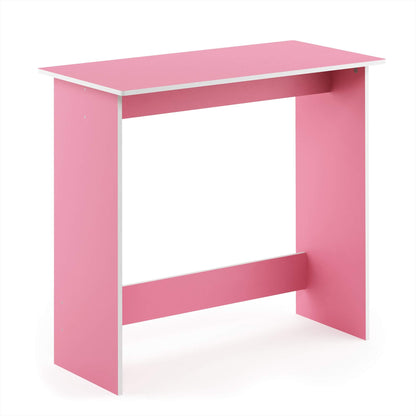 Furinno Simplistic Computer Desk, Study Desk, Writing Desk, Pink/White,39.1 (D) x 79.5 (W) x 75.7 (H) cm