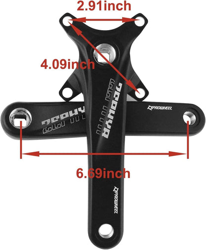 splumzerUK STOCK Road Bike Crank, Mountain Bike 170mm Square Crankset with 104 BCD 32/34/36/38T Chainring, Aluminum Alloy MTB Crank Narrow Wide CNC