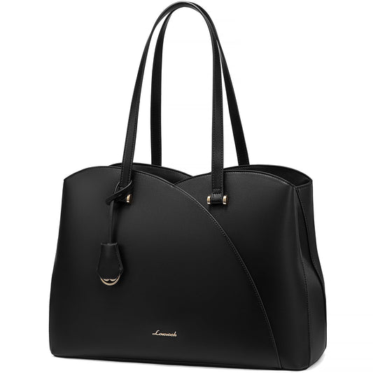 LOVEVOOK Tote Bags for Women, Large Laptop Handbags 15.6 Inch Work Bag Womens with Compartments, PU Leather Ladies Hand Bags for Office School Uni