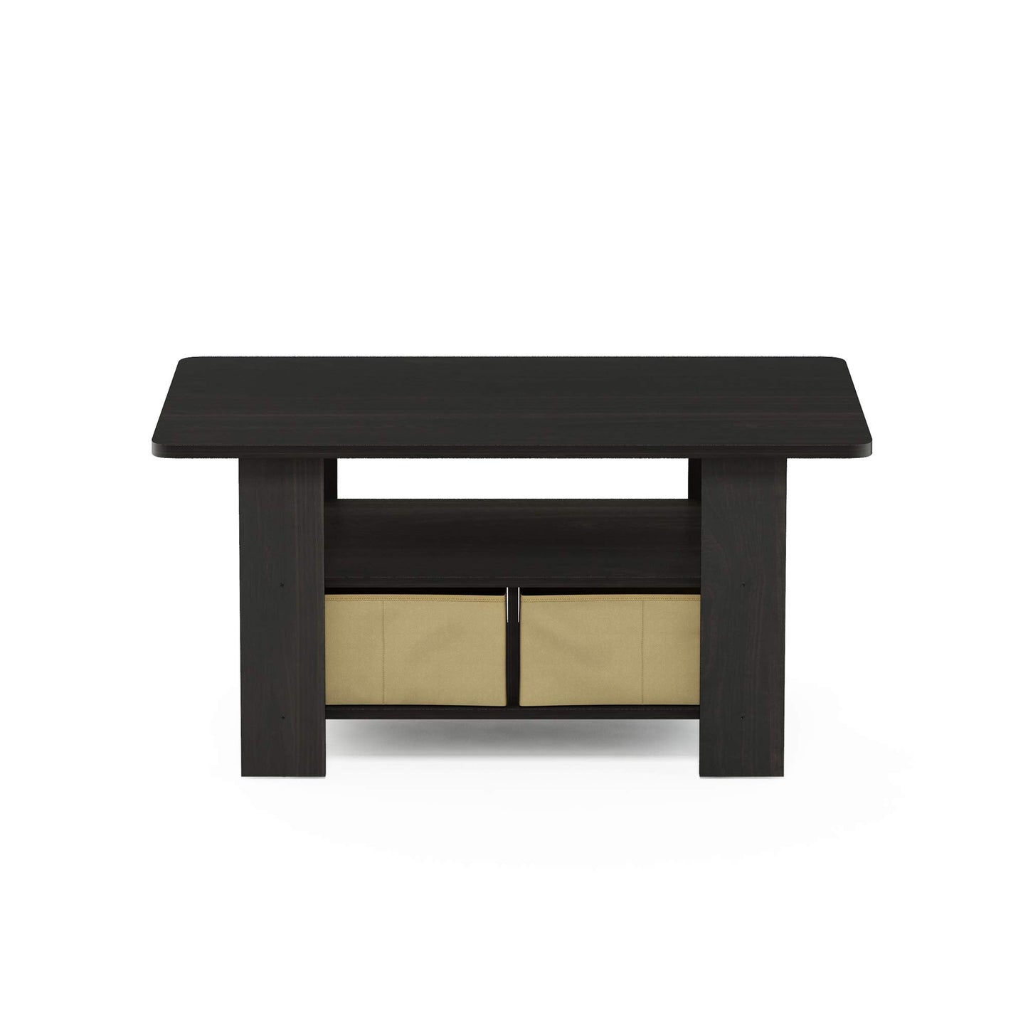 Furinno Andrey Coffee Table with Bin Drawer, Espresso/Brown, 80 (W) x 39.6 (H) x 48.3 (D) cm