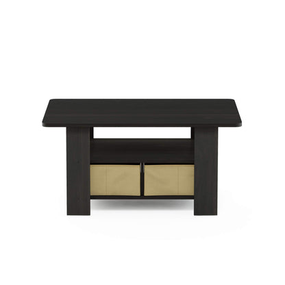 Furinno Andrey Coffee Table with Bin Drawer, Espresso/Brown, 80 (W) x 39.6 (H) x 48.3 (D) cm