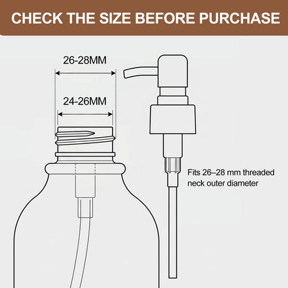 Pollock Pump Dispenser Stainless Steel, Replacement for Standard Neck Size - 26-28 mm Thread Fits Most Hand Soap Dispenser (Black)