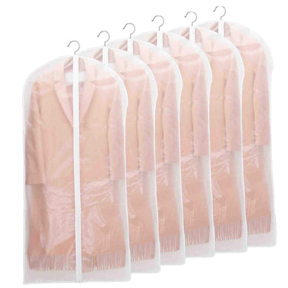 Niviy Dress Bag for Hanging Clothes, 60 x 140 cm Clear Dress Cover with Zip, Waterproof Dustproof PEVA Clothes Storage Bag for Dresses, Coats