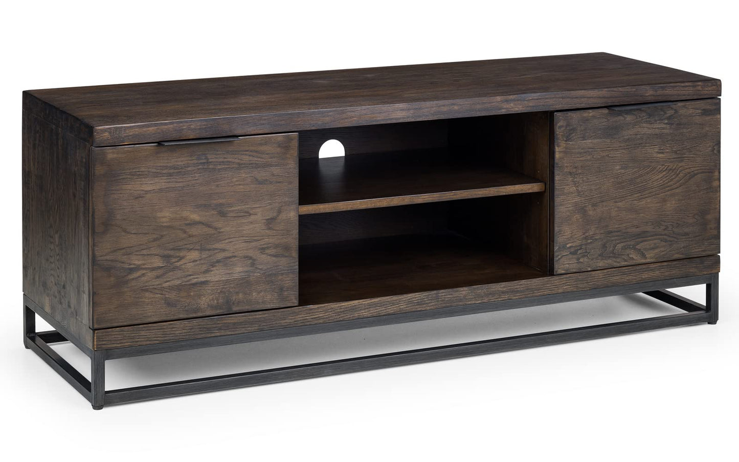 Julian Bowen Brooklyn TV Unit for up to 55" TVs, Dark Oak - H50 x W135cm