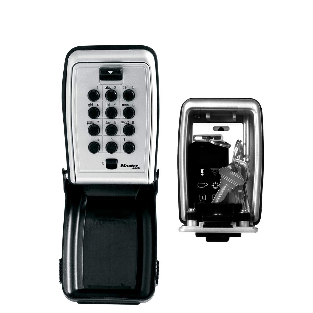 MASTER LOCK Push-Button Key Safe Wall Mounted, Medium 79 x 117 x 52 mm, Outdoor, Mounting Kit, for Home Office Industries Vehicles