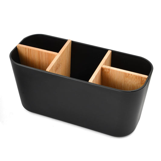 Dewocke Plastic Toothbrush Holder 5-Compartment, Shatterproof Storage Organizer Caddy for Bathroom Toiletries and Office Supplies, 21 x 9 x 10cm