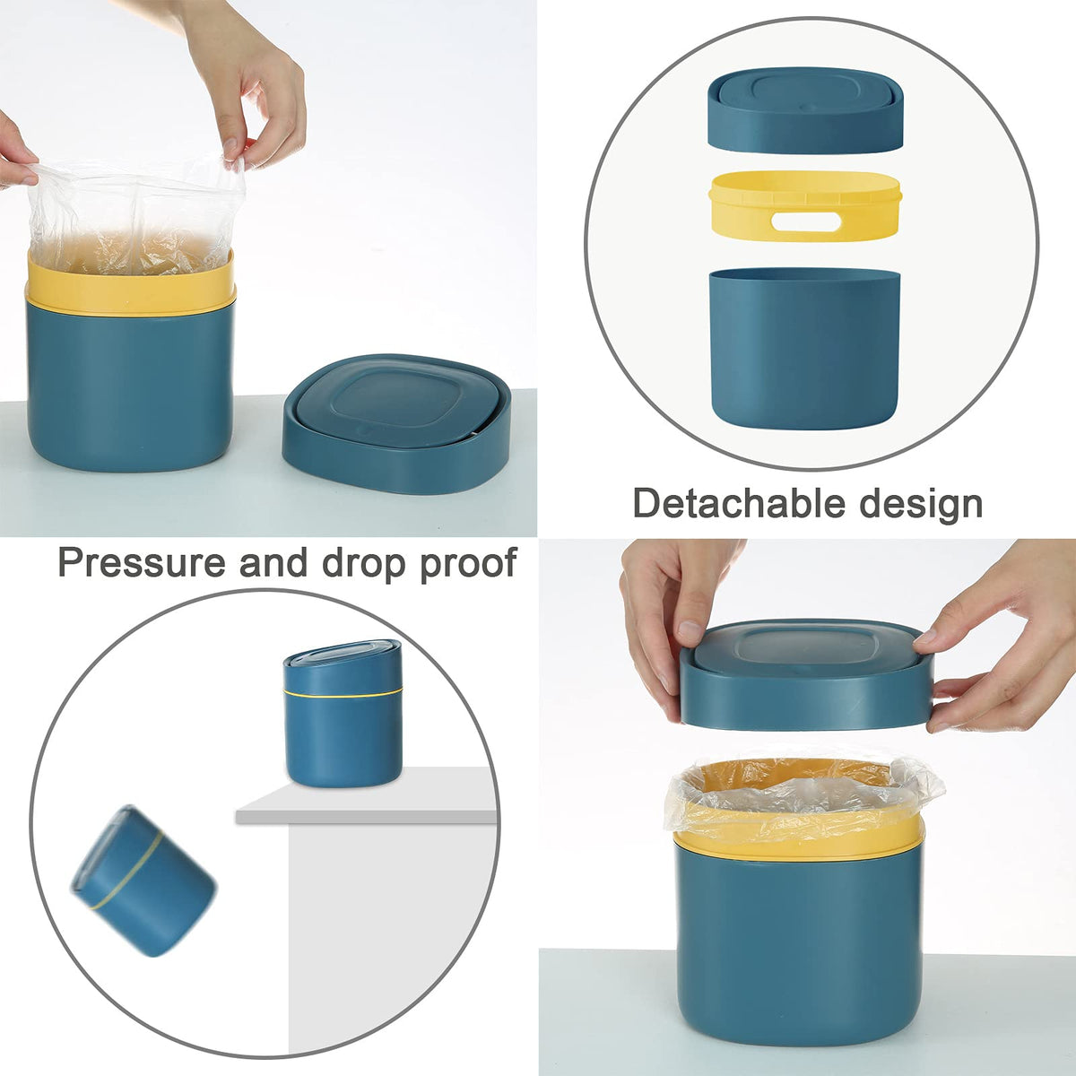 aghoer Mini Table Trash Can for Desktop: Saves 80% of Desk Space