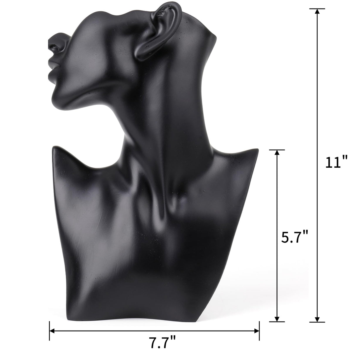 SOUJOY Jewelry Display Stand, Mannequin Earring Stand, Black Resin Pendant, Boutique Bust Holder Organizer for Show Jewelry, Necklace, Earrings, Rings