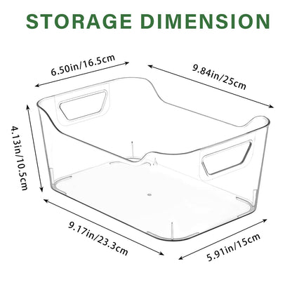 AntStep 6 Pack Clear Plastic Storage Box for Kitchen Storage & Organisation