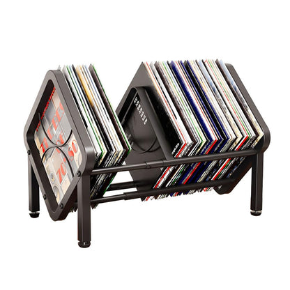 Axroad Mall Expandable Vinyl Record Storage Holder, Metal Album Record Stand 40-80 LP, Adjustable Desktop CD Display Stand for Albums, Audio