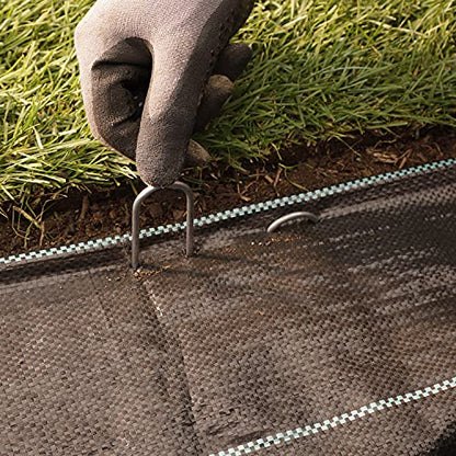 GardenMate Pack of 200 x 200mm multi-purpose steel Garden Securing Pegs - Ideal for hard floors - Made of 3.8mm thick galvanised steel wire