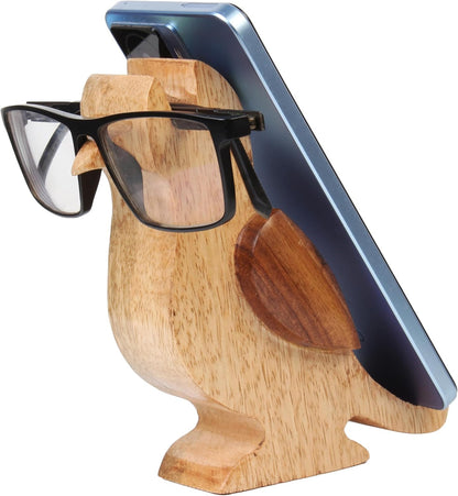 SWACRAFT Wooden Bird Spectacle Eyeglasses Holder Stand With Mobile Display Stand | Mango Wood Eyewear Sunglasses Holder Display Stand 6 Inch