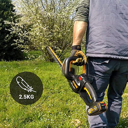 WORX Nitro 18V(20V MAX) Cordless Hedge Trimmers WG263E.9, PowerShare, Brushless, 54cm Cutting Length, Max. 27mm Cut Capacity, Safe and Easy to Use, without Battery and Charger