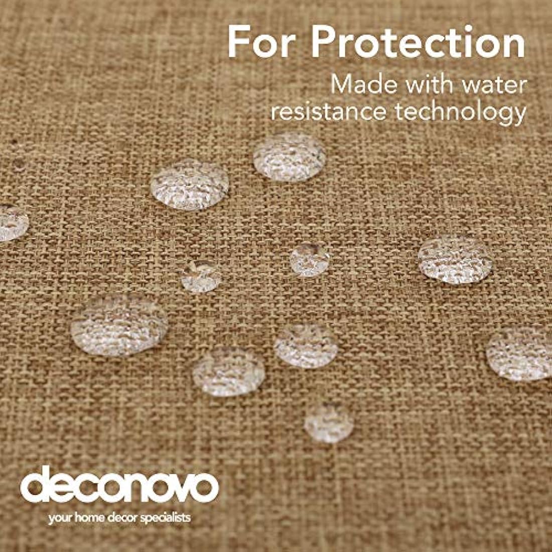 Deconovo Rectangle Tablecloth Faux Linen Water Resistant Table Cloth for Birthday Party 59x79in(150x200cm) Golden Brown