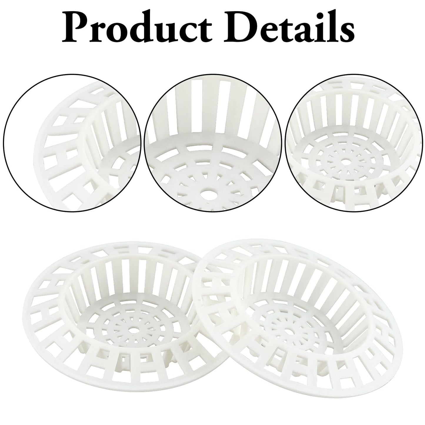 2 Pcs Plastic Sink Strainer, White Drain Hair Catcher Hair Plug Hole Plastic Lightweight Sink Filter Hair Trap Catch Waste Filter Plug Drain Filter