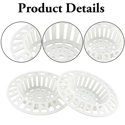 2 Pcs Plastic Sink Strainer, White Drain Hair Catcher Hair Plug Hole Plastic Lightweight Sink Filter Hair Trap Catch Waste Filter Plug Drain Filter