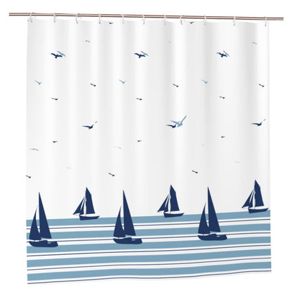 YUAOEUR 3D Garden Shower Curtain 79x72 Inch Ocean Picture Outdoor Garden Green Trees Bathroom Personalized Decor Fabric with Hook