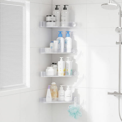 Sotfamily Shower Caddy Corner with Adhesive Pads, 4 Packs, Frosted Clear