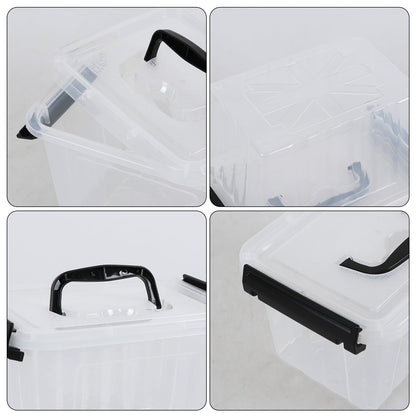 Hayixia 3.5 Quart Clear Latching Bin with Handle, 6-Pack Small Plastic Storage Boxes with Lids