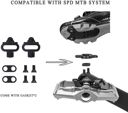 GEWAGE Mountain Bike Pedals - Dual Function Flat and SPD Pedals - 9/16" Compatible for Road, Mountain, BMX Bike
