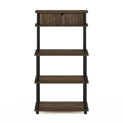 Furinno TURN-N-TUBE Printer Stand with Storage, 5-Tier Large Printer Stand, Standing Printer Table with Top Cabinet, for CPU, Office Supplies