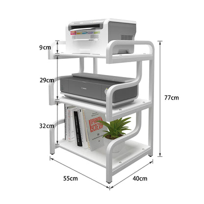 PUNCIA 3-Tier Printer Stand with Storage Movable Printer Table on Wheels