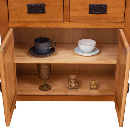 Aurotrice Oak Small Sideboard/2 Door 2 Drawer Mini Sideboard/Living Room Storage (Rustic) …