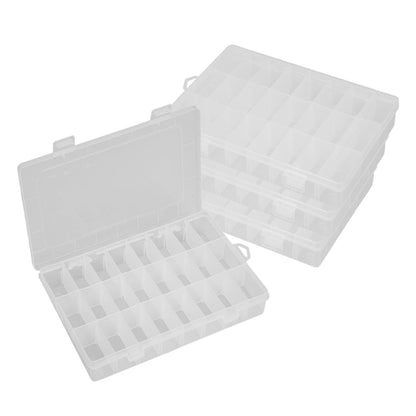 Bead Organiser Storage Box, 4PCS 24 Grids Small Compartment Craft Case