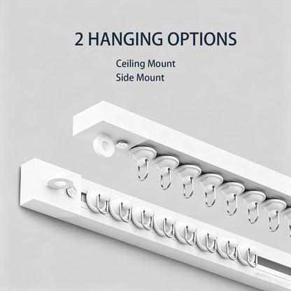 Vectorwinn Self Adhesive Ceiling Curtain Track, Ceiling and Side Mount, Track for Curtains No Drill with Install Tools (2 Meters)