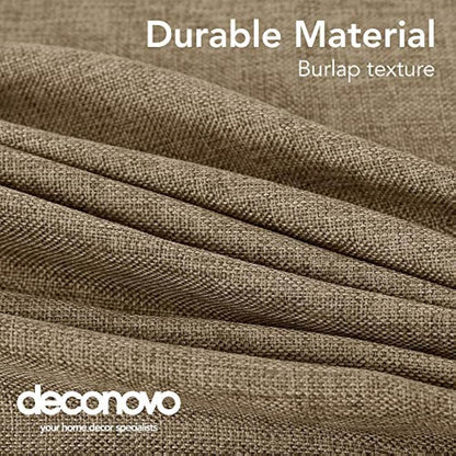 Deconovo Faux Linen Rectangle Water Resistant Table Cloth for Dinning 59x95in(150x240cm) Light Brown