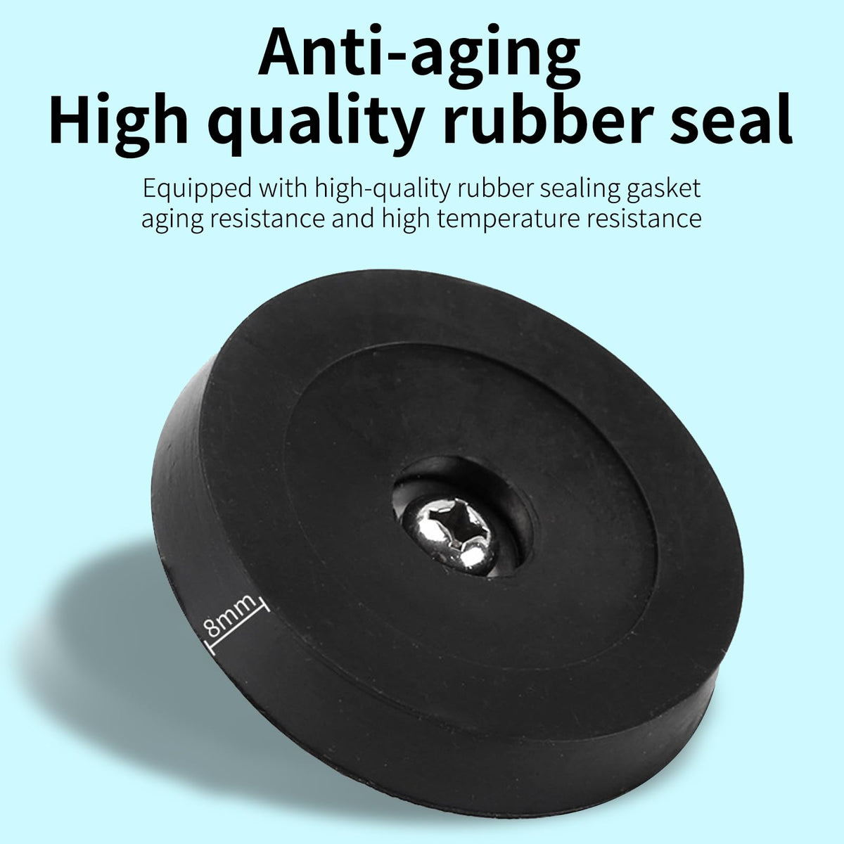 4 Pack Rubber Sink Plug Drain Stopper Fit 35mm, Bathroom Sink Plug with Alloy Handle, Bath Plug Rubber Sink Plug for Kitchen, Bathroom, Bathtub, Sink