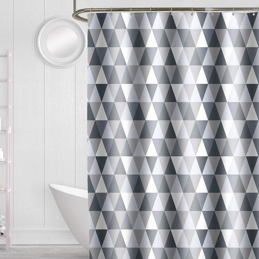 GONOVE Shower Curtain for Bathroom 180 x 200 cm Mildew Resistant Waterproof Polyester Fabric Triangle Shower Curtain Liner Washable Bath Curtain with