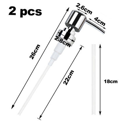 2Pcs Bathroom Soap Dispenser,Replacement Pump,28mm Thread,ABS,Bright Silver