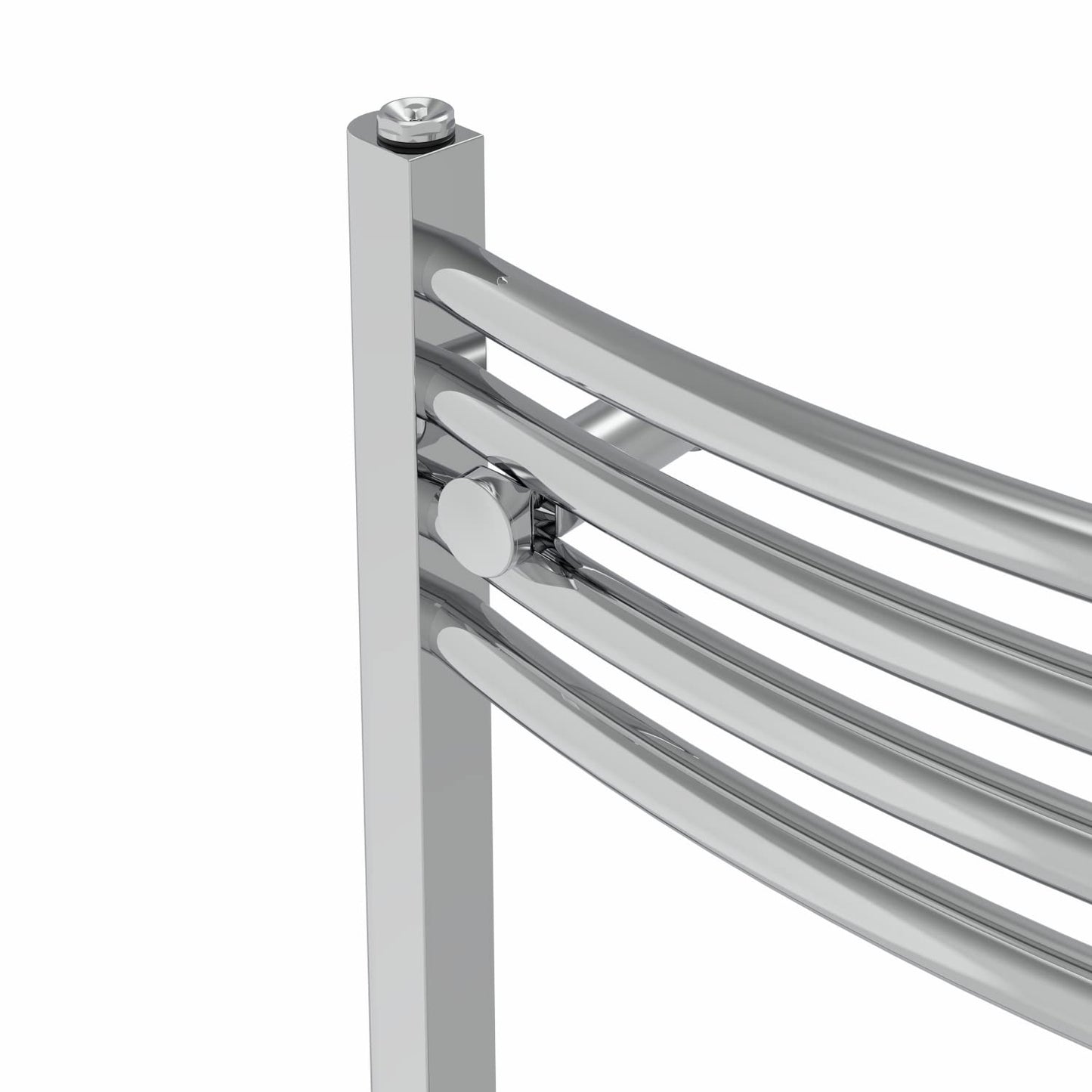 Warmehaus Modern Bathroom Heated Towel Rail 1400x400mm Curved Chrome