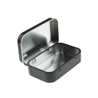 Goodma 20 Pieces Rectangular Metal Empty Hinged Tins Containers, Black