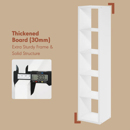 Furinno CUBICLE Record Player Stand with Vinyl Storage, 5-Cube 1.2 Extra Thick Vinyl Record Storage