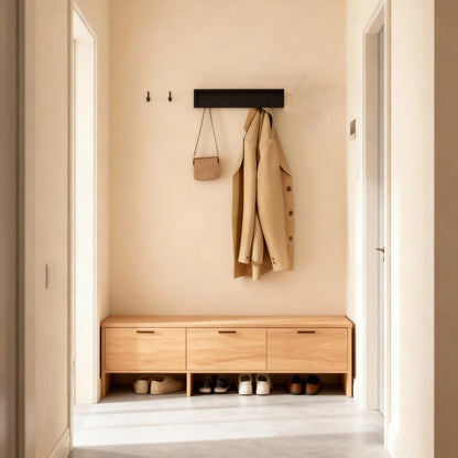 PHMING Coat Rack Wall Mounted, 43.5 cm, Coat Hooks Wall Mounted with Shelf