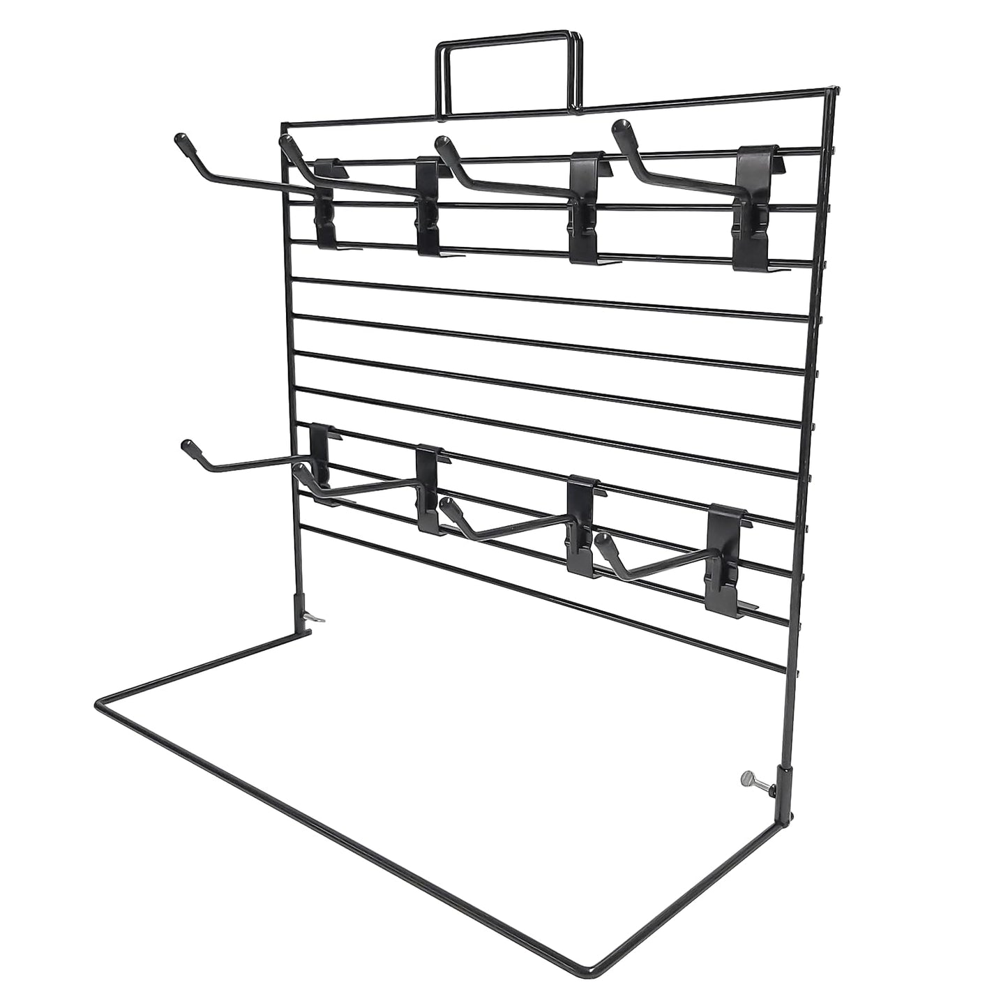 Large Counter Mesh Panel Hook Stand in Black for Shop Display, Keyrings, Gifts 380mm x 220mm Includes 8 x 4 Single Black Mesh Hooks (J46L/7-FBA)
