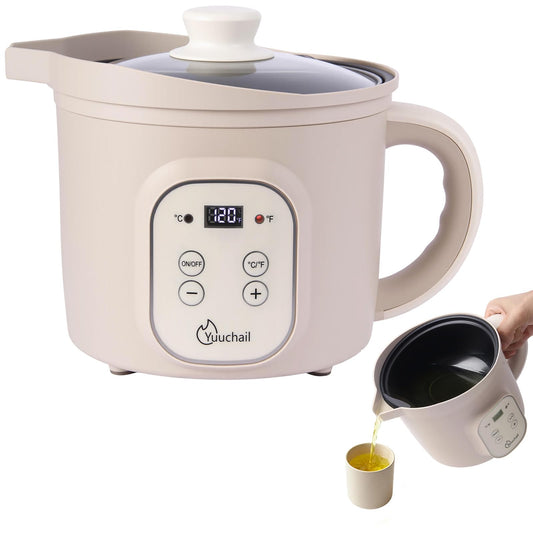 Yuuchail 1.5L Electric Wax Melter with Digital Display, Precise Temp Control 30?150?C, 3-Hour Auto Shut-Off & Non-Stick Coating, Wax Melting Pot for