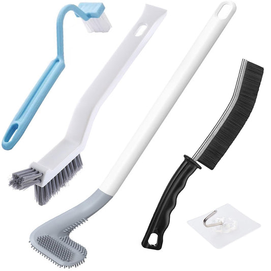 Xemnys Toilet Brush, Deep Cleaner Silicone Toilet Brushes with Long Handle, Toilet Rim Corner Crevice and Tile Grout Groove Gap Cleaning Brush for
