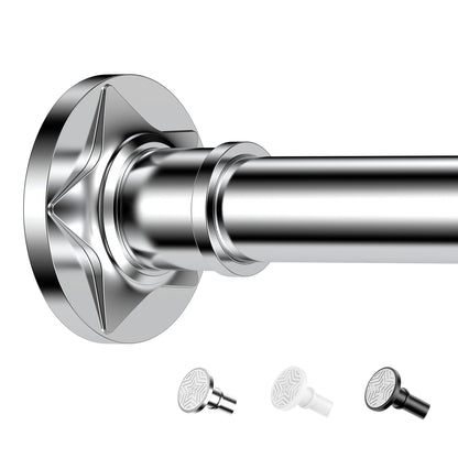 Shower Curtain Pole, Extendable No-Drill Tension Rod, Shower Pole & Curtain Set - Telescopic Shower Rail, 76-278cm, Rustproof Non-Slip