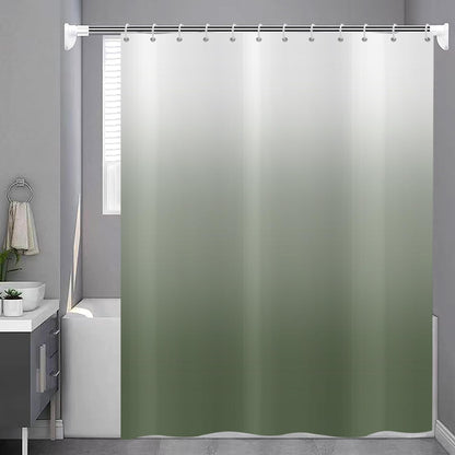 Hnmdmyi Sage Green Shower Curtain 180x200, Green and White Ombre Shower Curtains Elegant Modern Luxury Bathroom Curtains with Hooks Waterproof