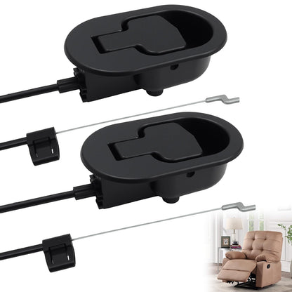 Piaeny Recliner Release Pull Handle with Cable, 4 PCS Universal Recliner Handle Replacement, Metal Replacement Cable