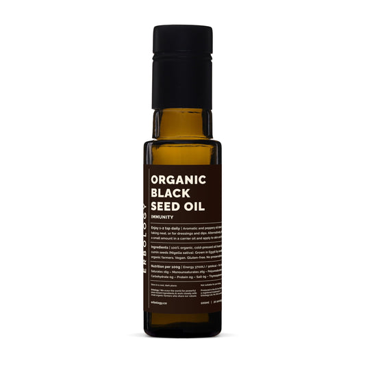 Erbology Organic Black Seed Oil 100ml - Nigella Sativa - Cold-Pressed - Over 2.5% Thymoquinone - Supports Digestive Health and Immunity - Non-GMO - No