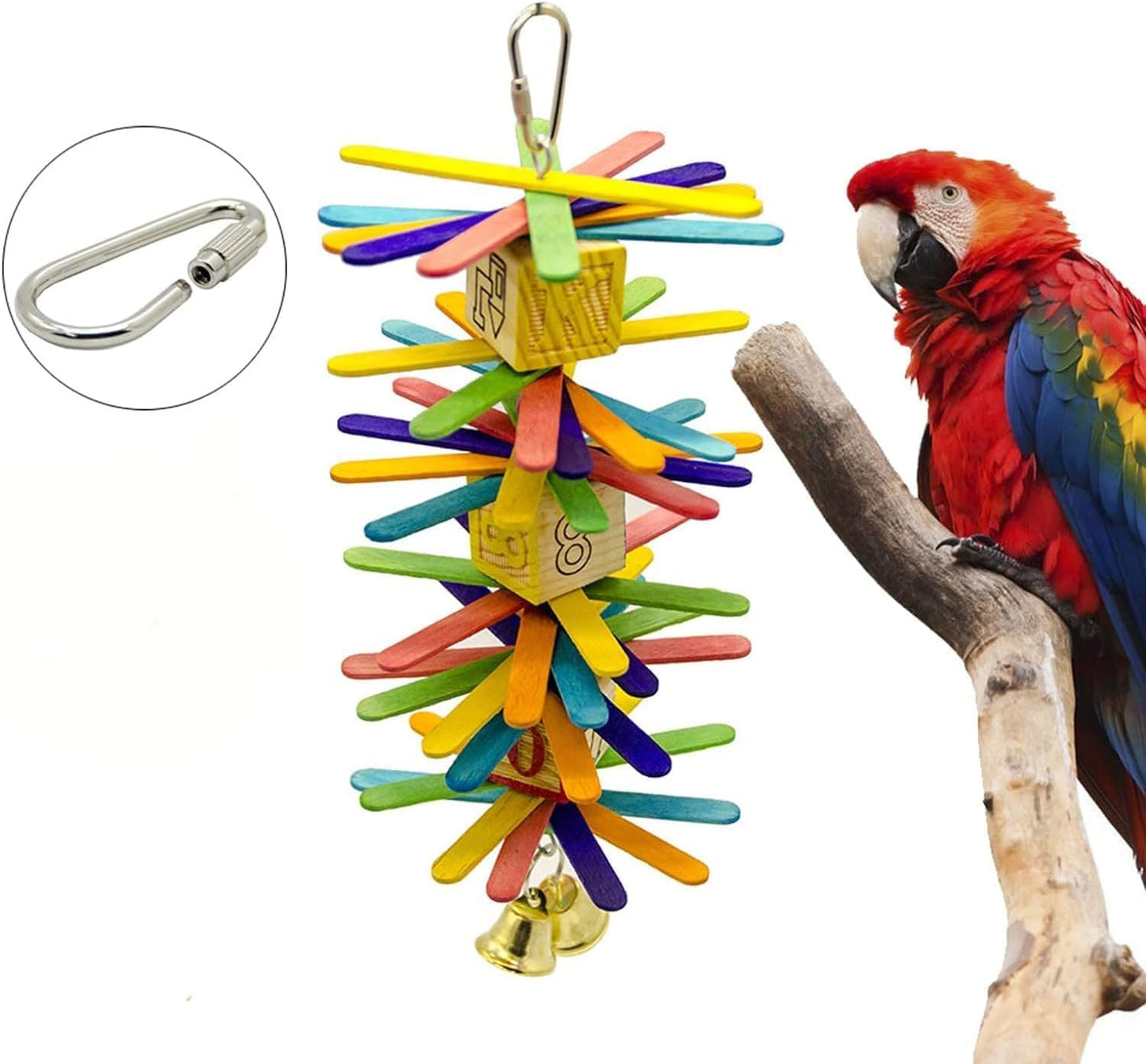 JIzian 10 Pcs Silvery Parrot Toy Hook Stainless Steel Parts Heavy Duty Metal Hooks Suitable for Most Bird Or Small Animal Hanging Toys Parrot Bird