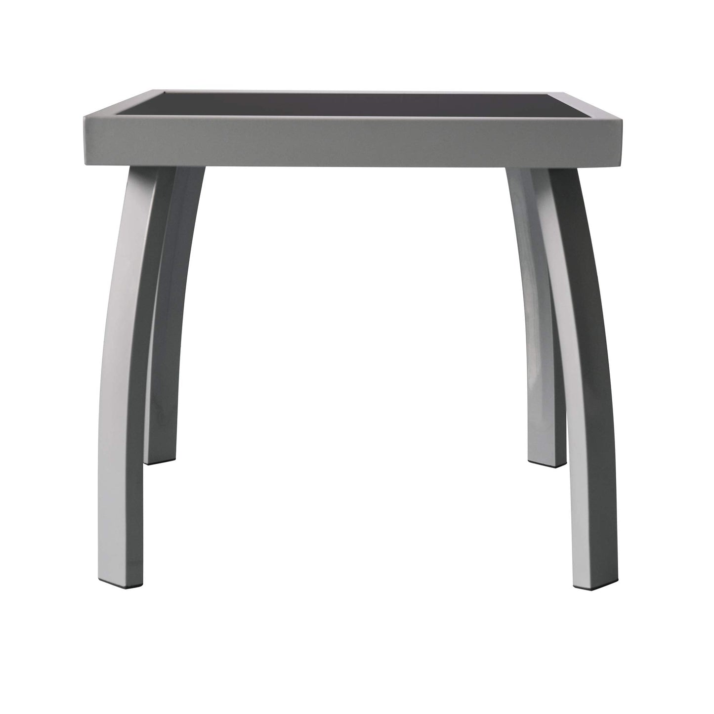 Jarder Garden Coffee Side Snack Table | Square | Aluminium & Tempered Glass | Patio Outdoor