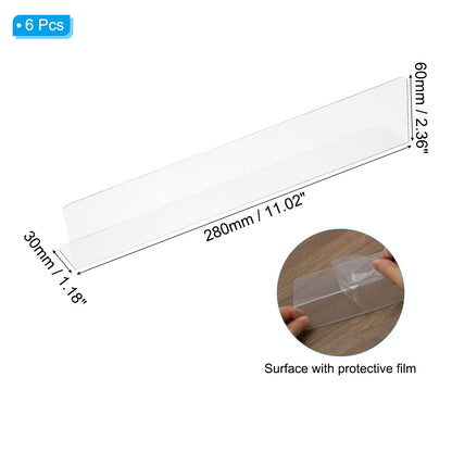 PATIKIL 6 Pack Shelf Dividers for Closet Organization, 280 x 30 x 60mm Acrylic Closets Separator Kitchen Cabinet Shelves Under Bed Blocker for